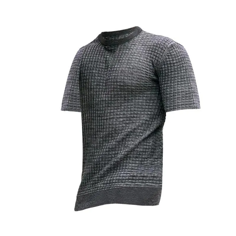 T-shirt gaufré vintage à col rond vintage