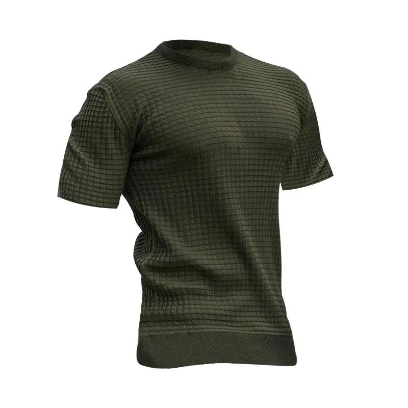 T-shirt gaufré vintage à col rond vintage