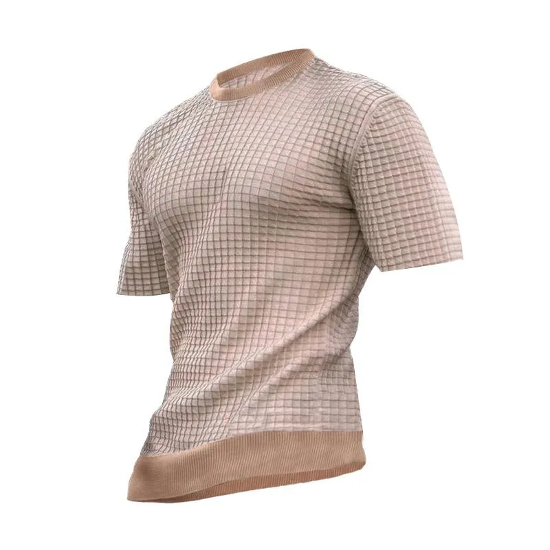 T-shirt gaufré vintage à col rond vintage