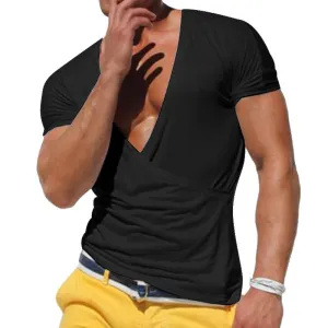 T-shirt vintage à manches courtes col v