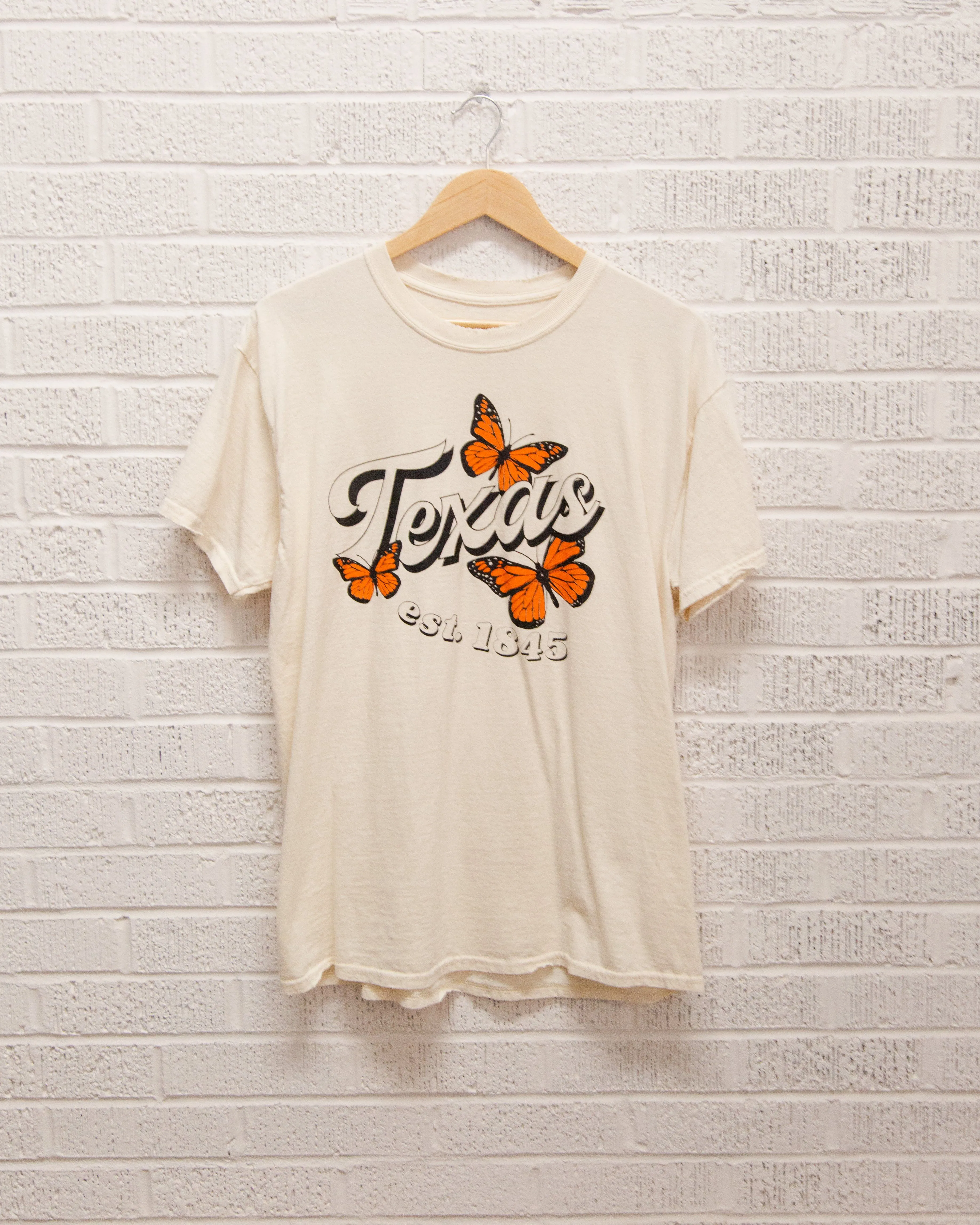 Texas Butterfly Off White Thrifted Tee (FINAL SALE)