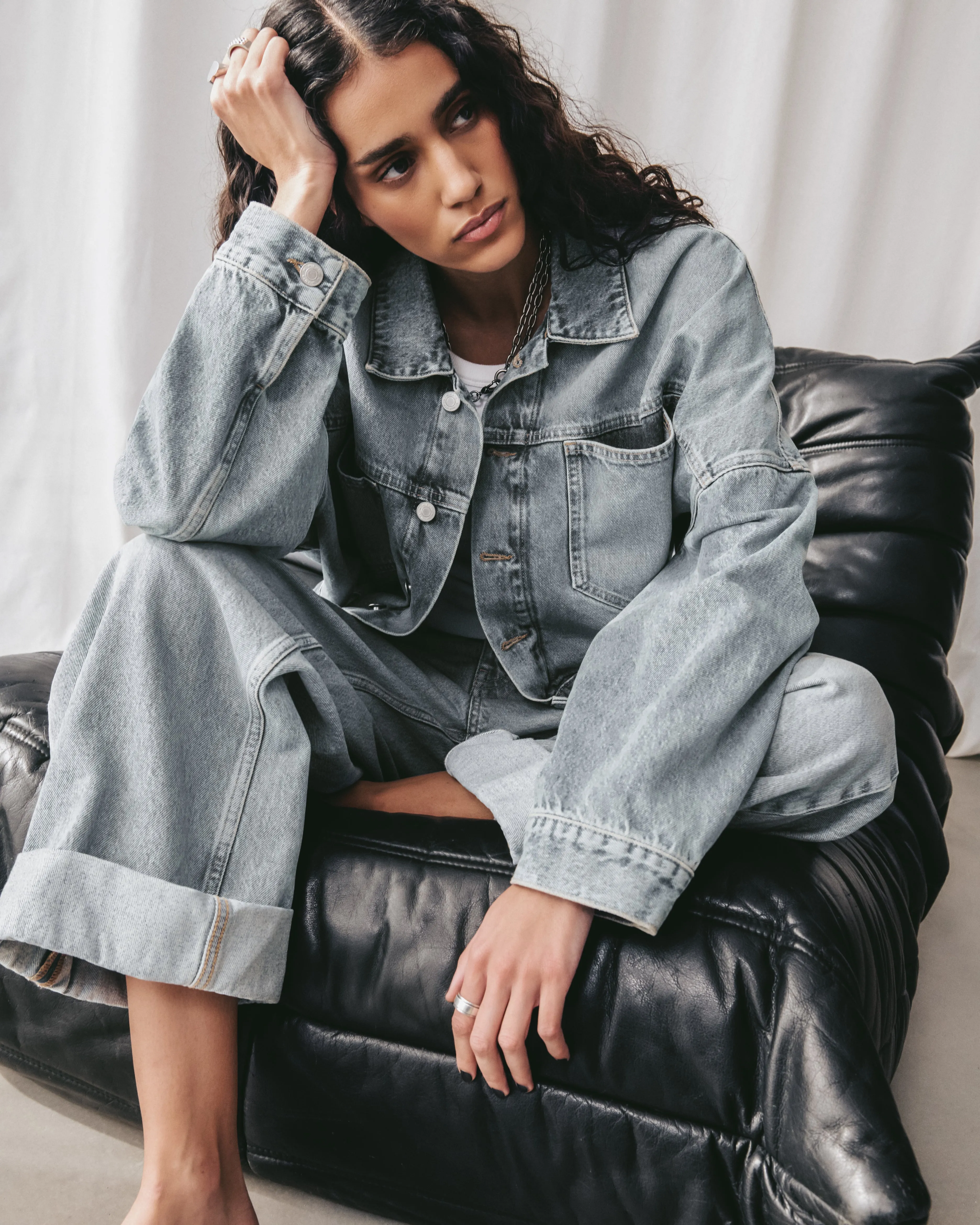 The Blue Cropped Denim Jacket