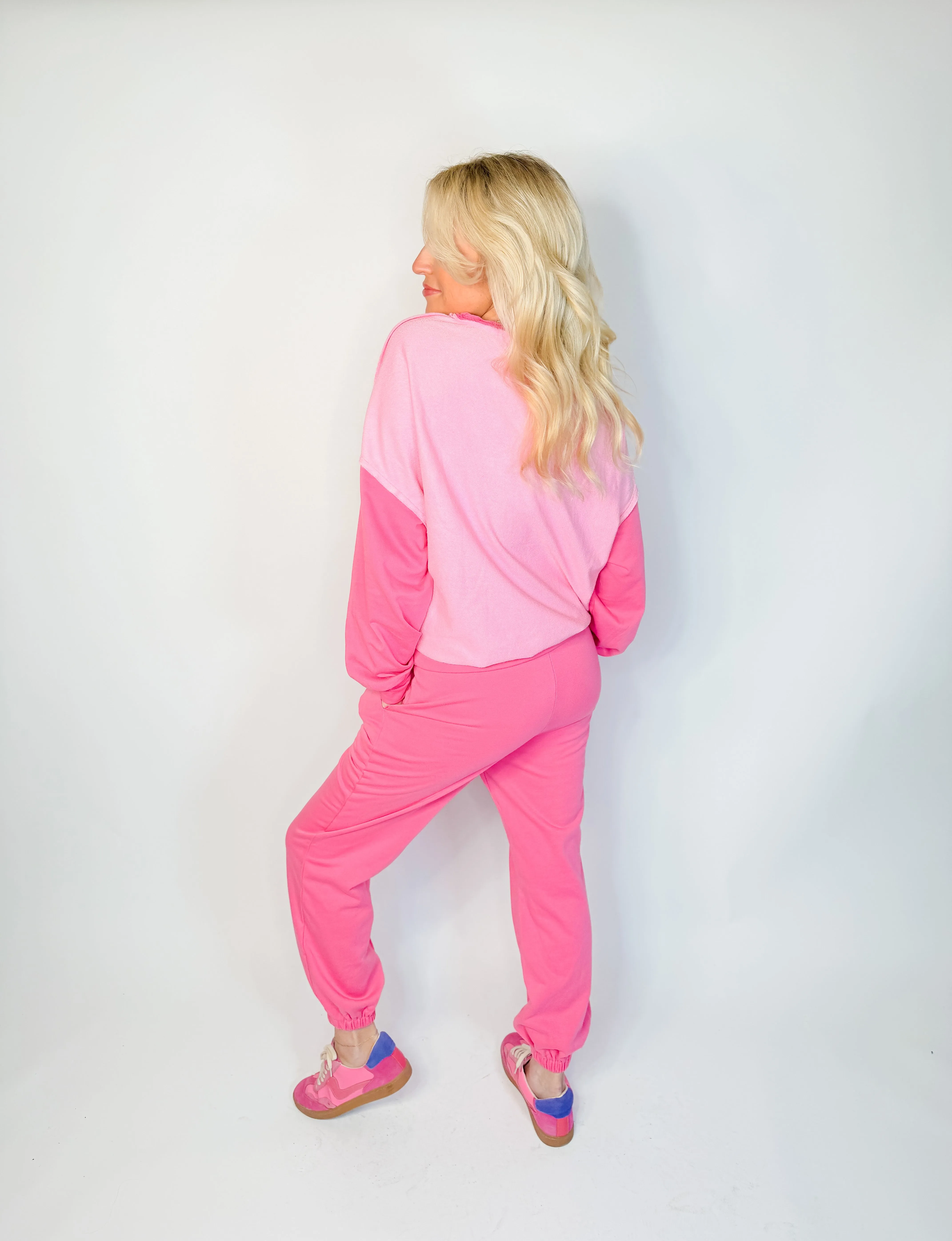 The Pink Colorblock Lounge Set