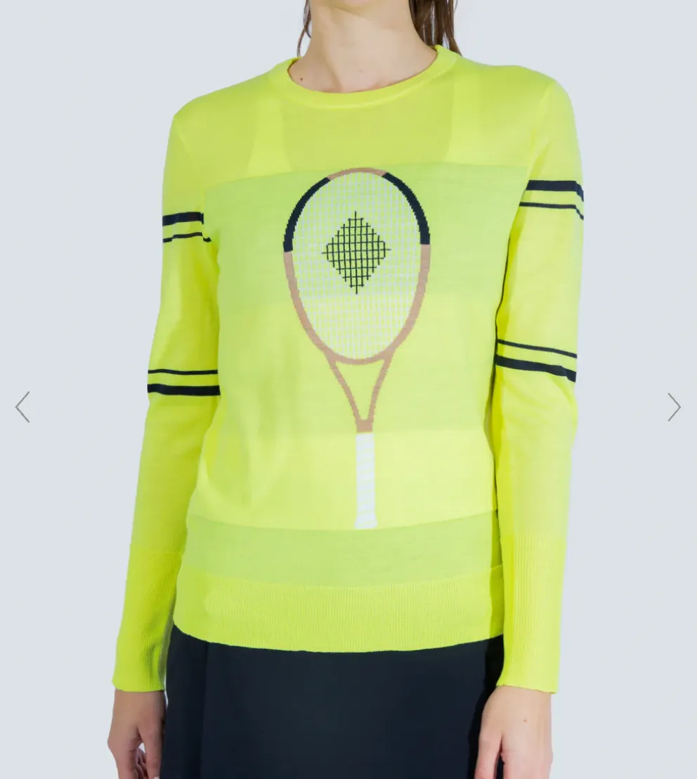 The Racquet Sweater in Yellow
