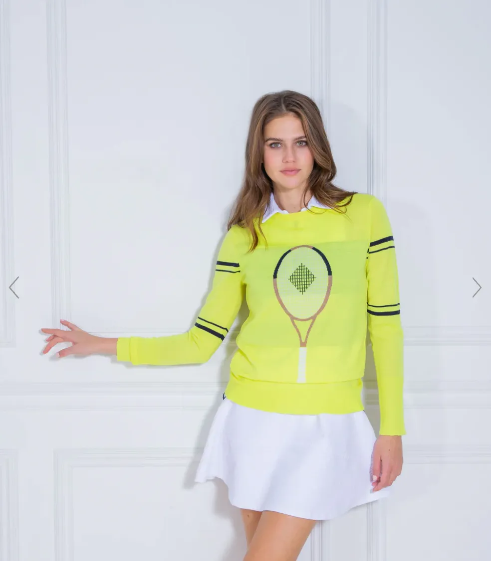 The Racquet Sweater in Yellow