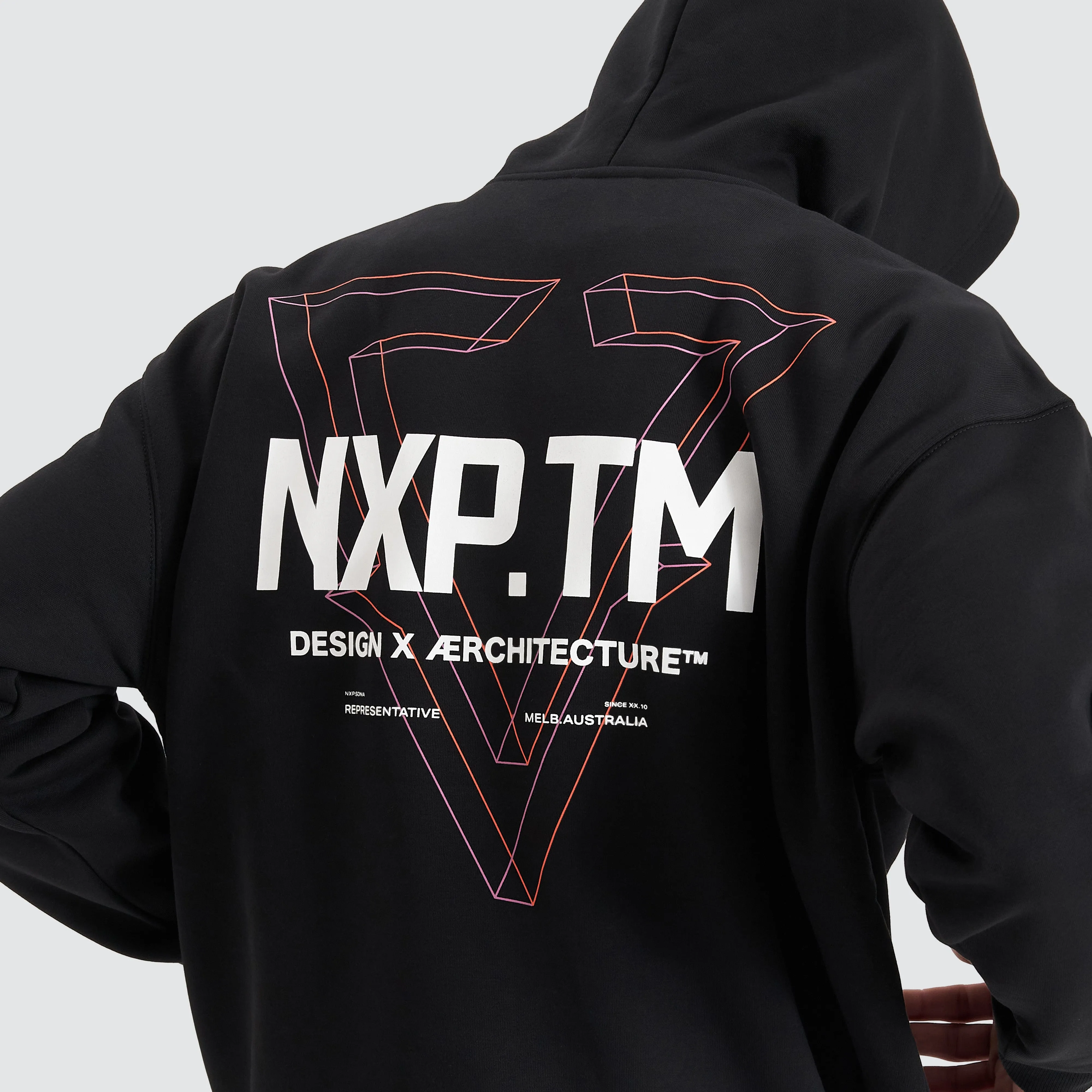 The Shard Heavy Box Fit Hooded Sweater Jet Black