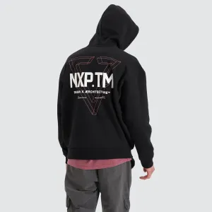 The Shard Heavy Box Fit Hooded Sweater Jet Black