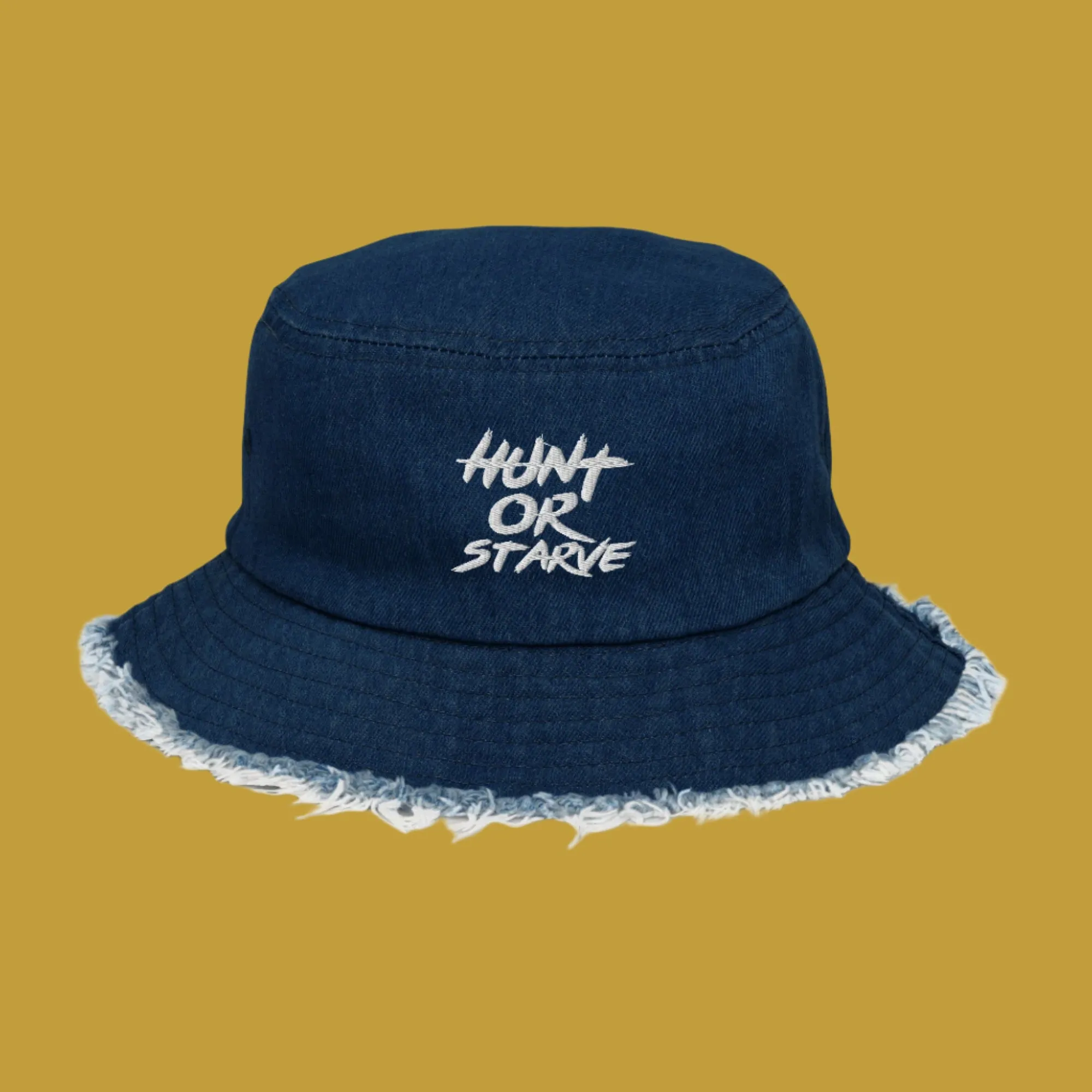 The Survivor Distressed Denim Bucket Hat