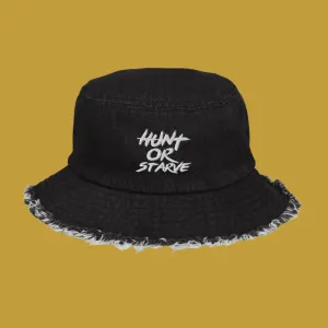 The Survivor Distressed Denim Bucket Hat