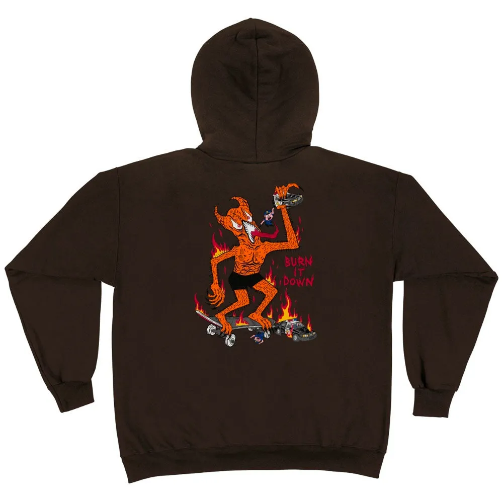 Thrasher - Burn It Down Hoodie Dark Chocolate
