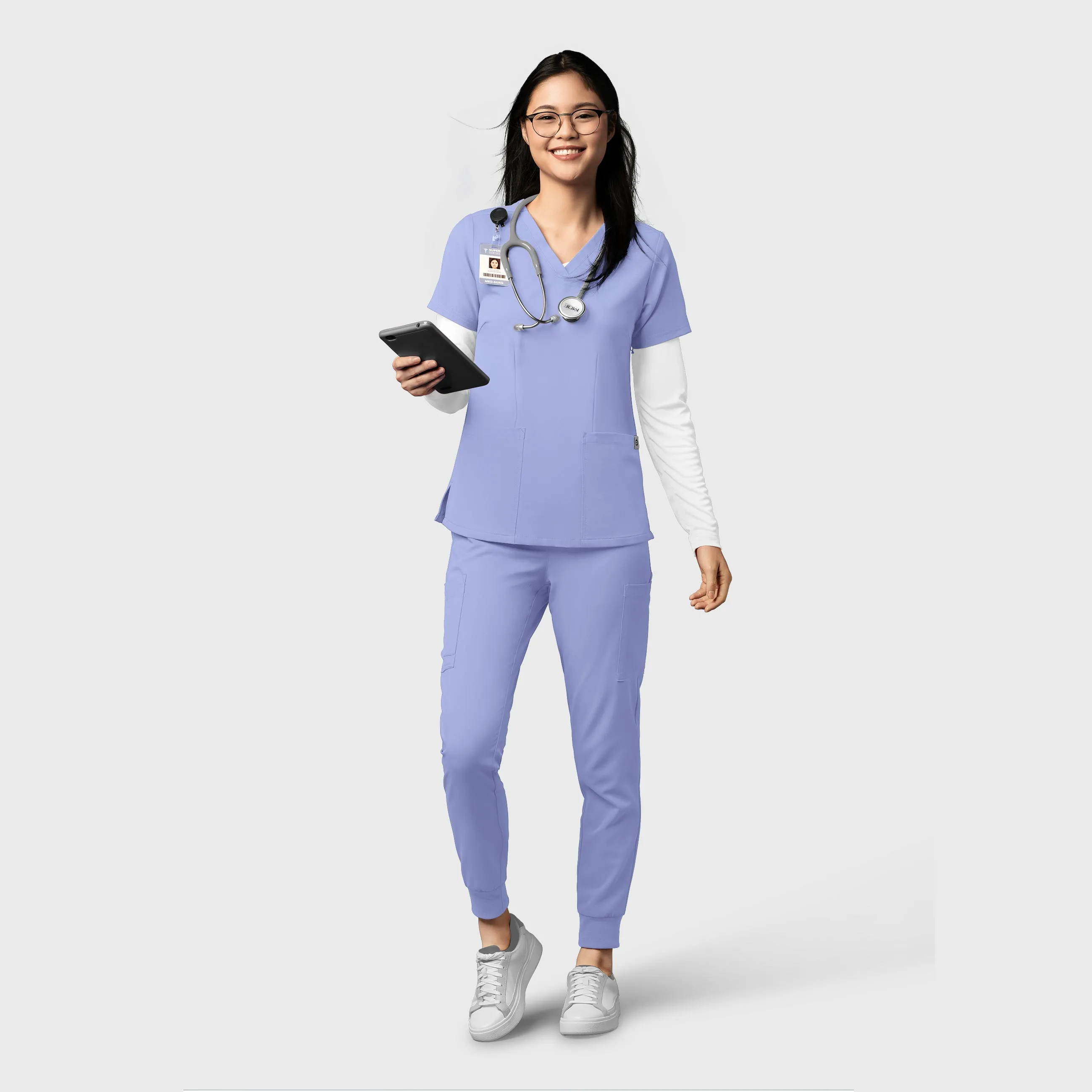 Thrive 5122 Cargo Jogger Scrub Pants Ceil Blue
