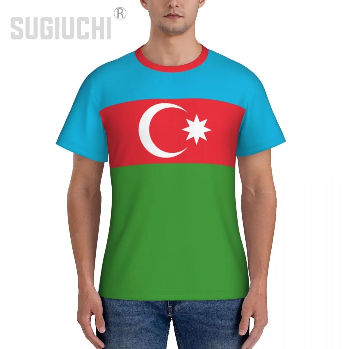 Tight Sports T-shirt Azerbaijan Flag