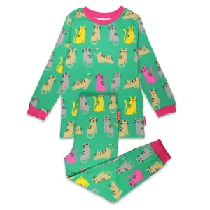 Toby Tiger Kitten Print Kids Pyjamas
