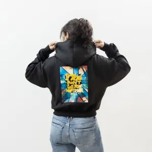 Traveler Printed Black Hoodie