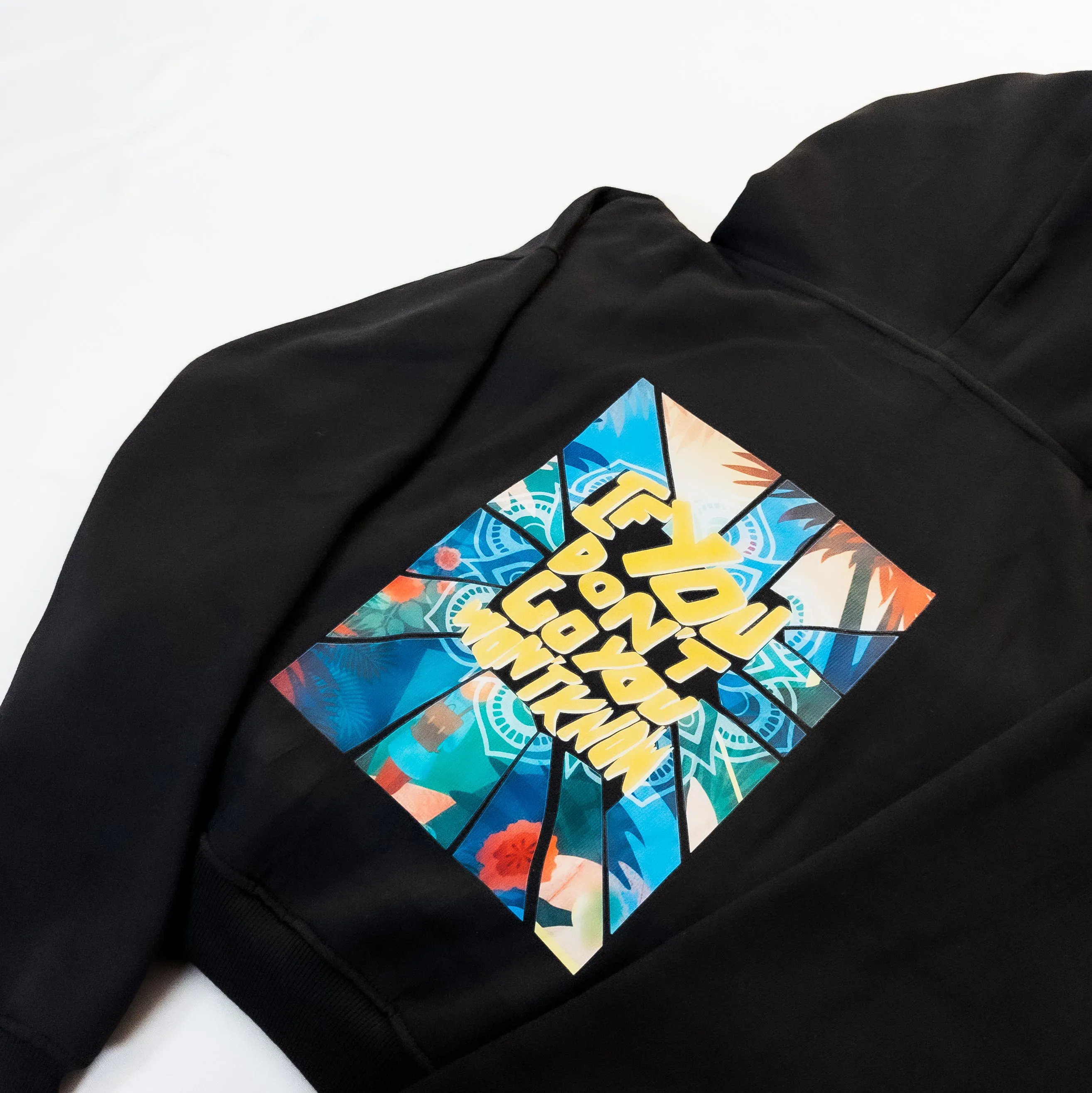 Traveler Printed Black Hoodie