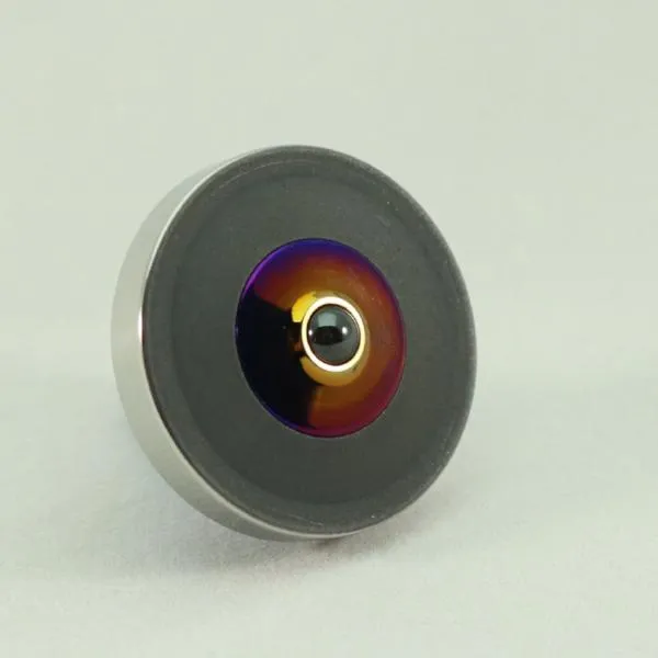 Two Step - Blacked out and polished stainless steel with a heat anodized titanium spindle #9