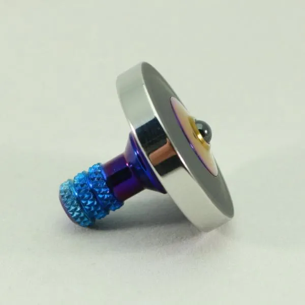 Two Step - Blacked out and polished stainless steel with a heat anodized titanium spindle #9