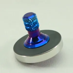 Two Step - Blacked out and polished stainless steel with a heat anodized titanium spindle #9