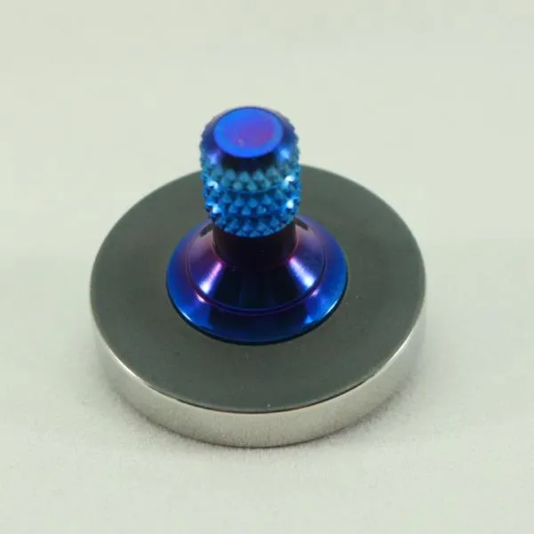 Two Step - Blacked out and polished stainless steel with a heat anodized titanium spindle #9
