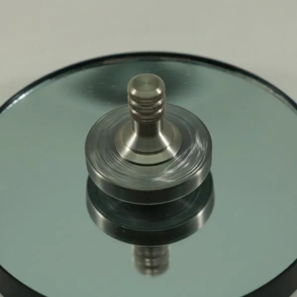 Two Step - Engraved Gunmetal Stainless Steel and Brushed Titanium Spinning Top