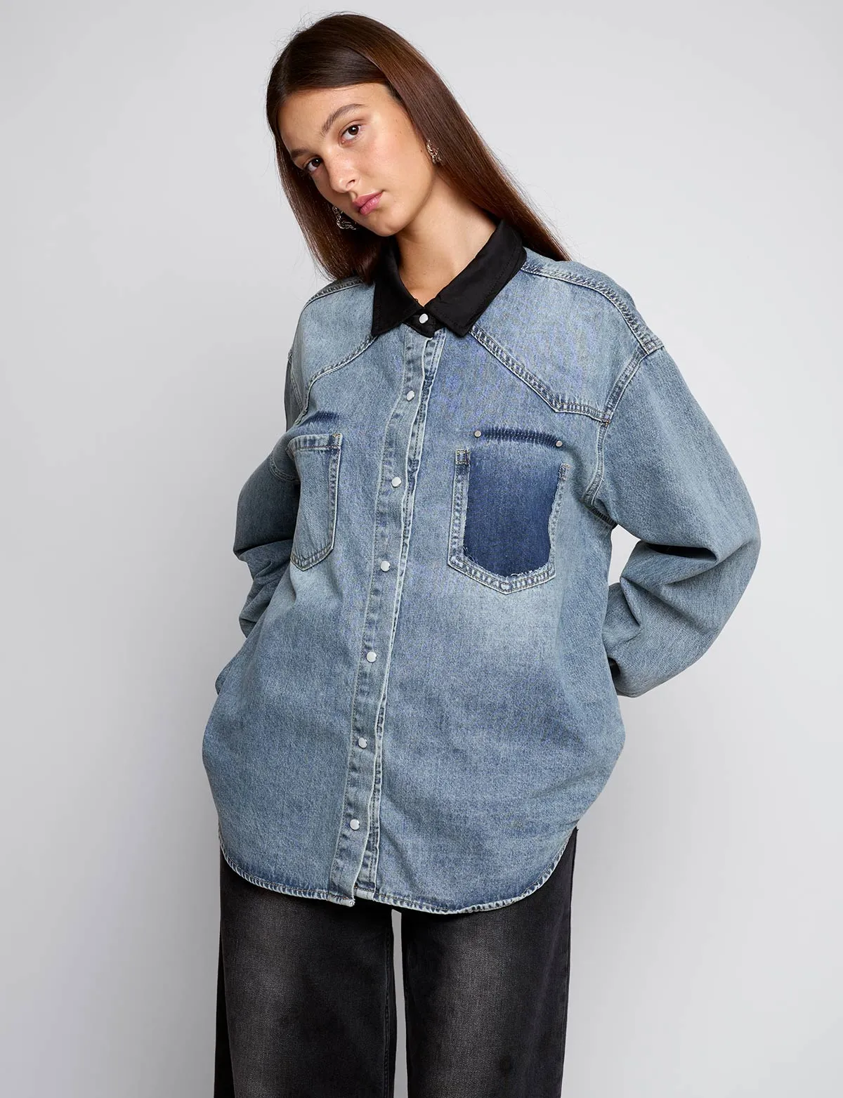 Two Tone Denim Shirt