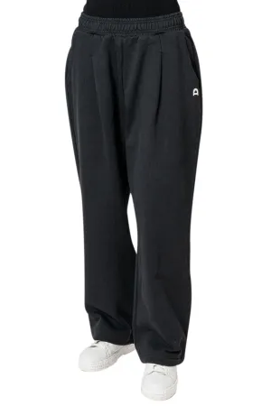 Unisex Leather Logo Wide Sweat Pants