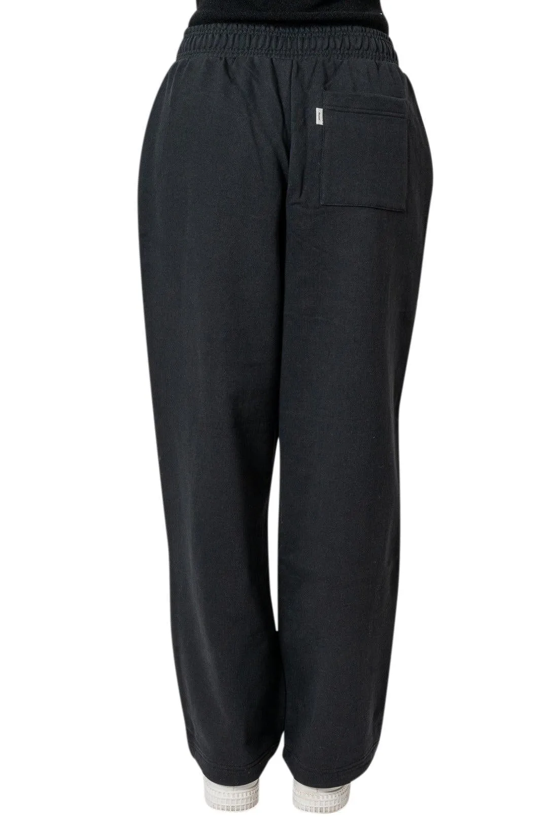 Unisex Leather Logo Wide Sweat Pants