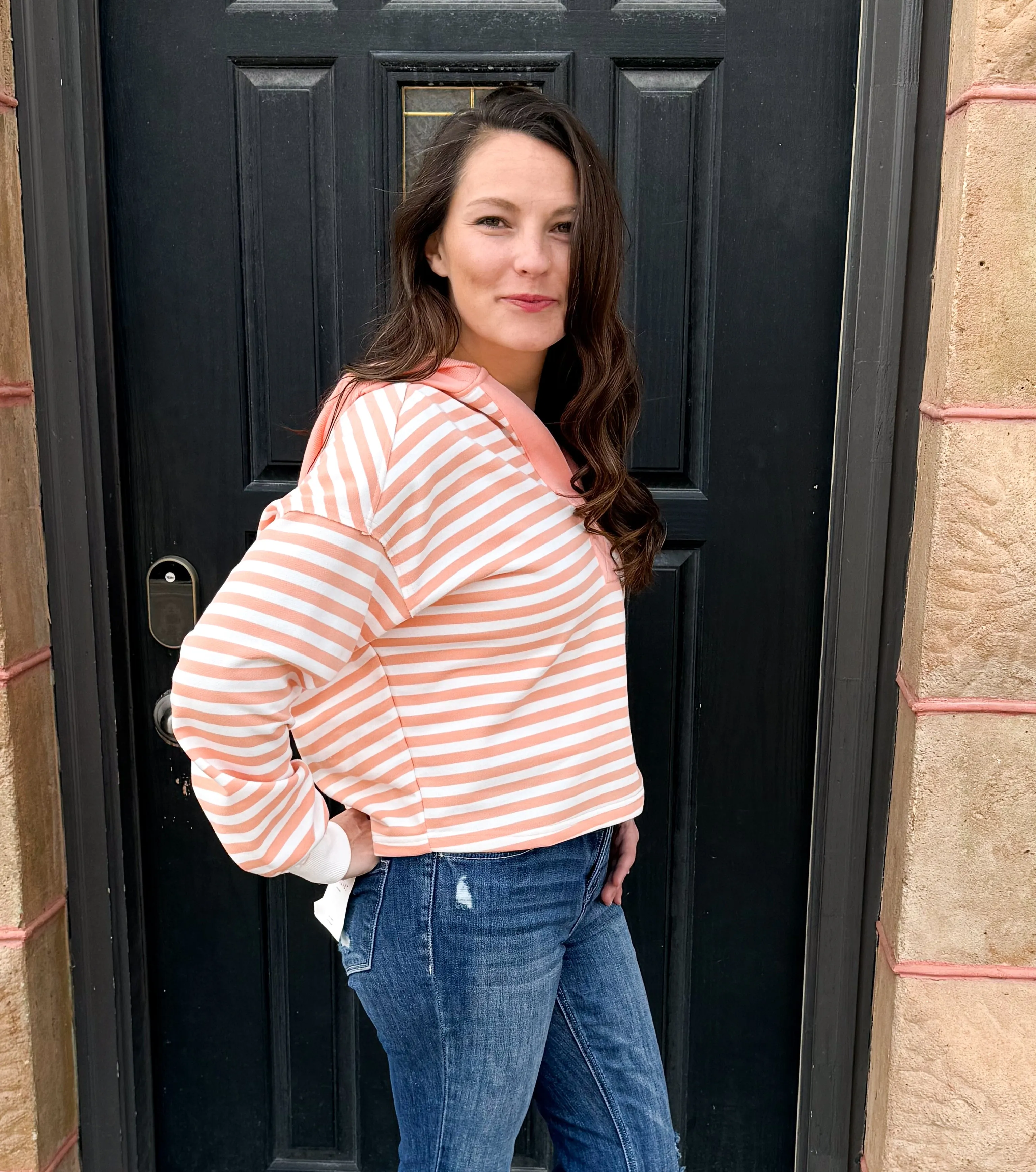 Victoria Oversized Striped Hoodie