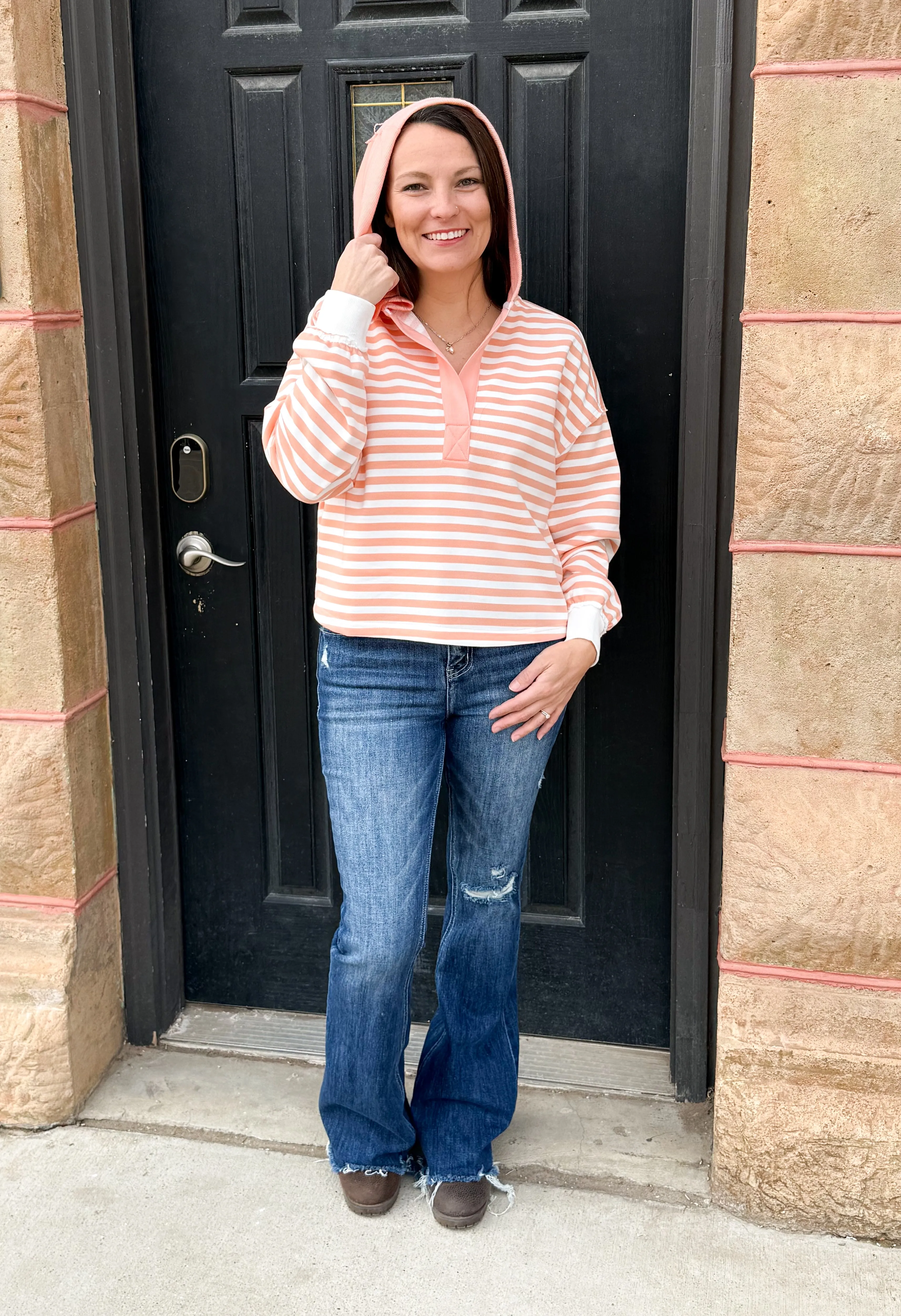 Victoria Oversized Striped Hoodie