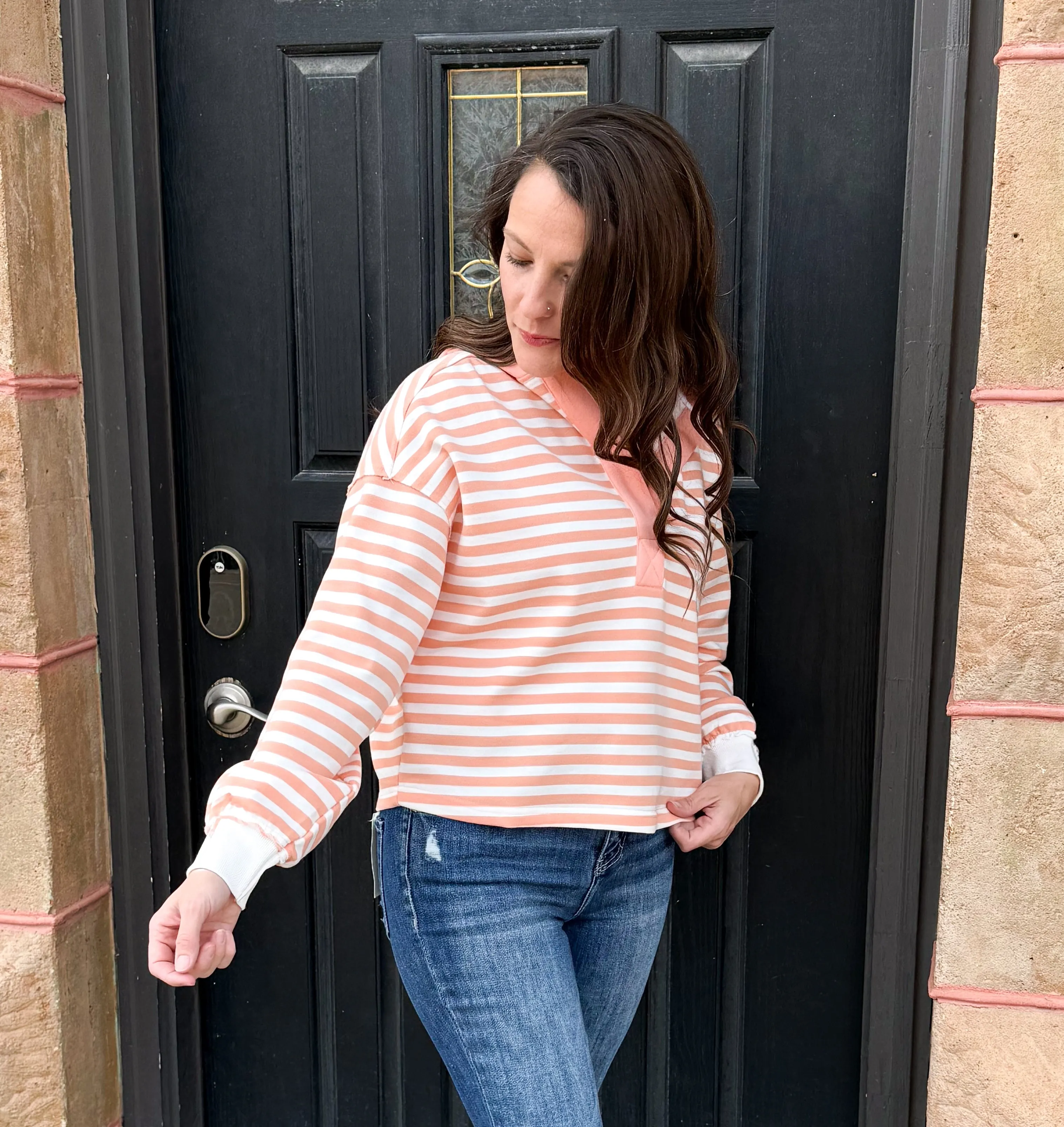 Victoria Oversized Striped Hoodie