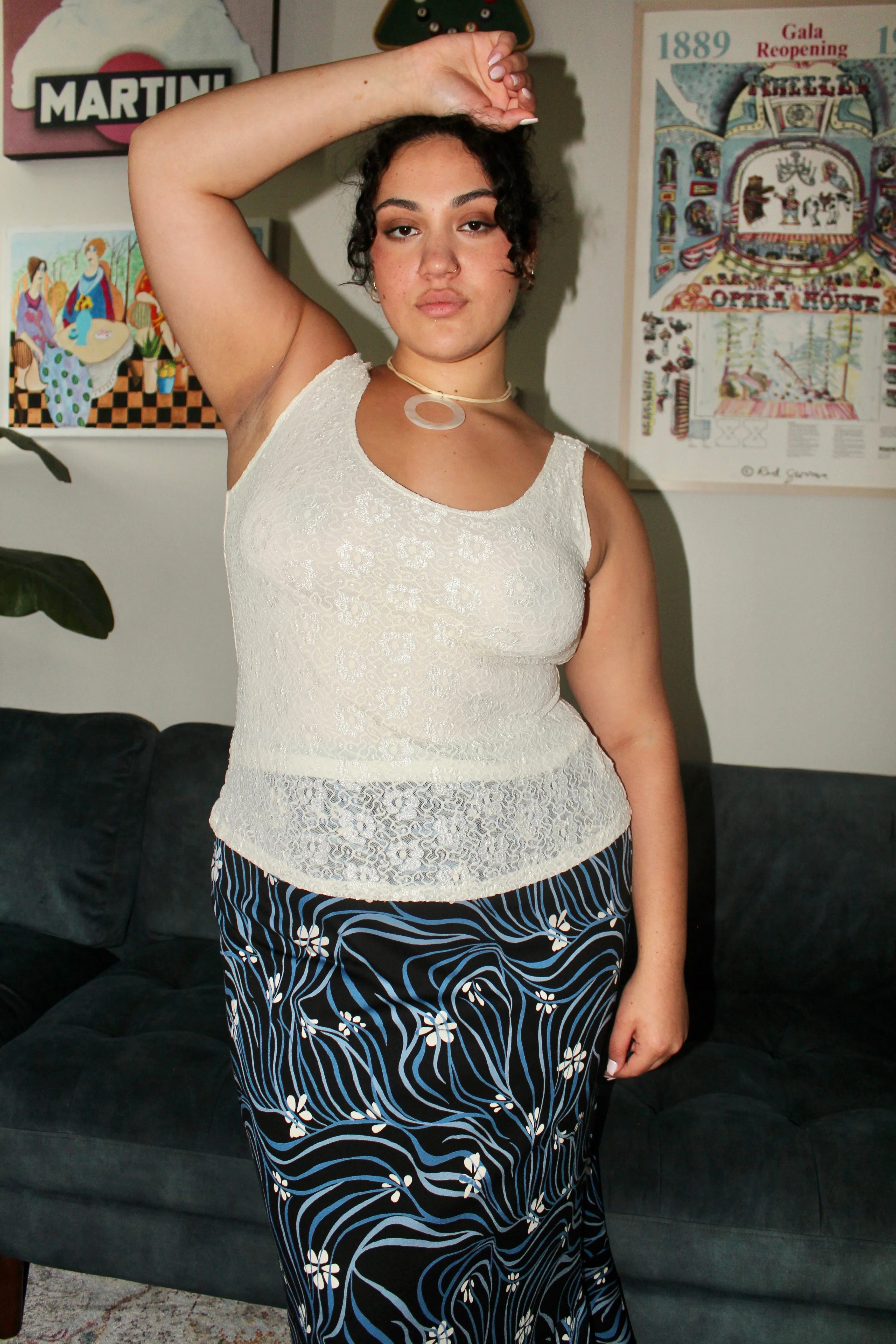 Vintage 80s Ivory Lace Tank (L)