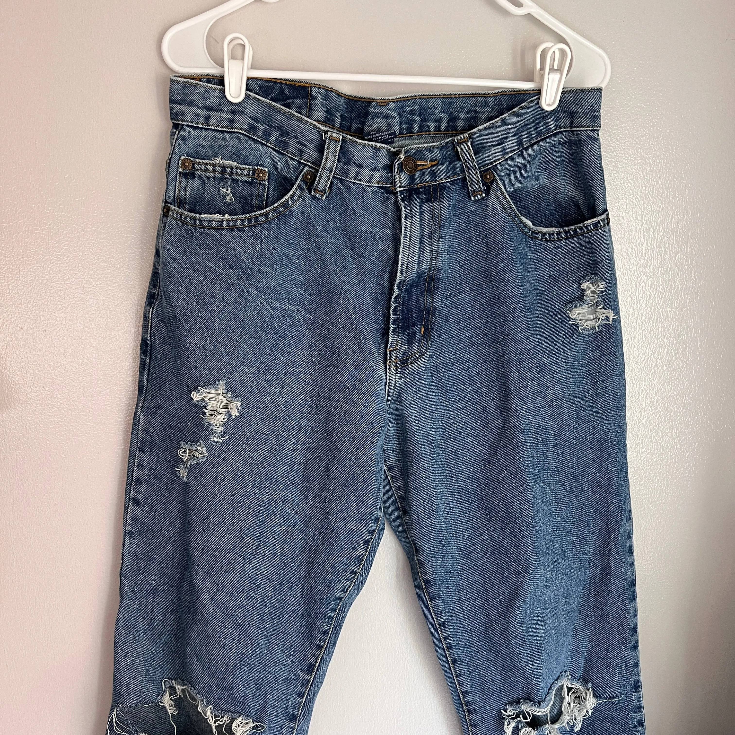 Vintage Boyfriend Fit Distressed Jeans