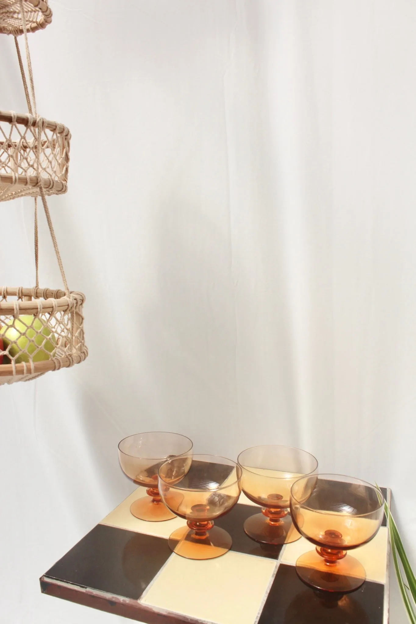 Vintage Marigold Bubble Glasses (4)