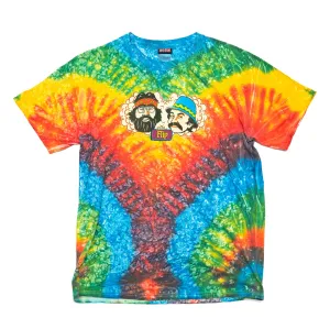 VINTAGE TIE DYE FLIP SKATEBOARDS "CHEECH & CHONG" T-SHIRT (Men's Large)