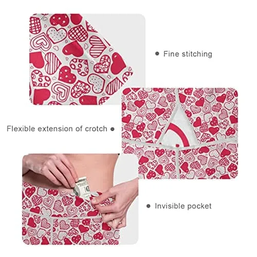 visesunny High Waist Yoga Pants with Pockets Cute Heart Buttery Soft Tummy Control Running Workout Pants 4 Way Stretch Pocket Leggings