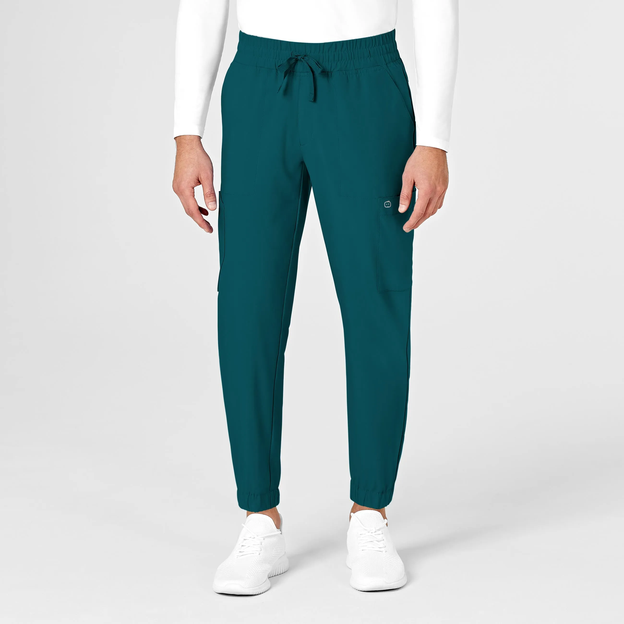 W123 5655 Men's Cargo Jogger Scrub Pants Caribbean Blue