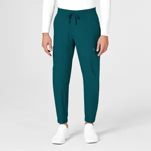 W123 5655 Men's Cargo Jogger Scrub Pants Caribbean Blue