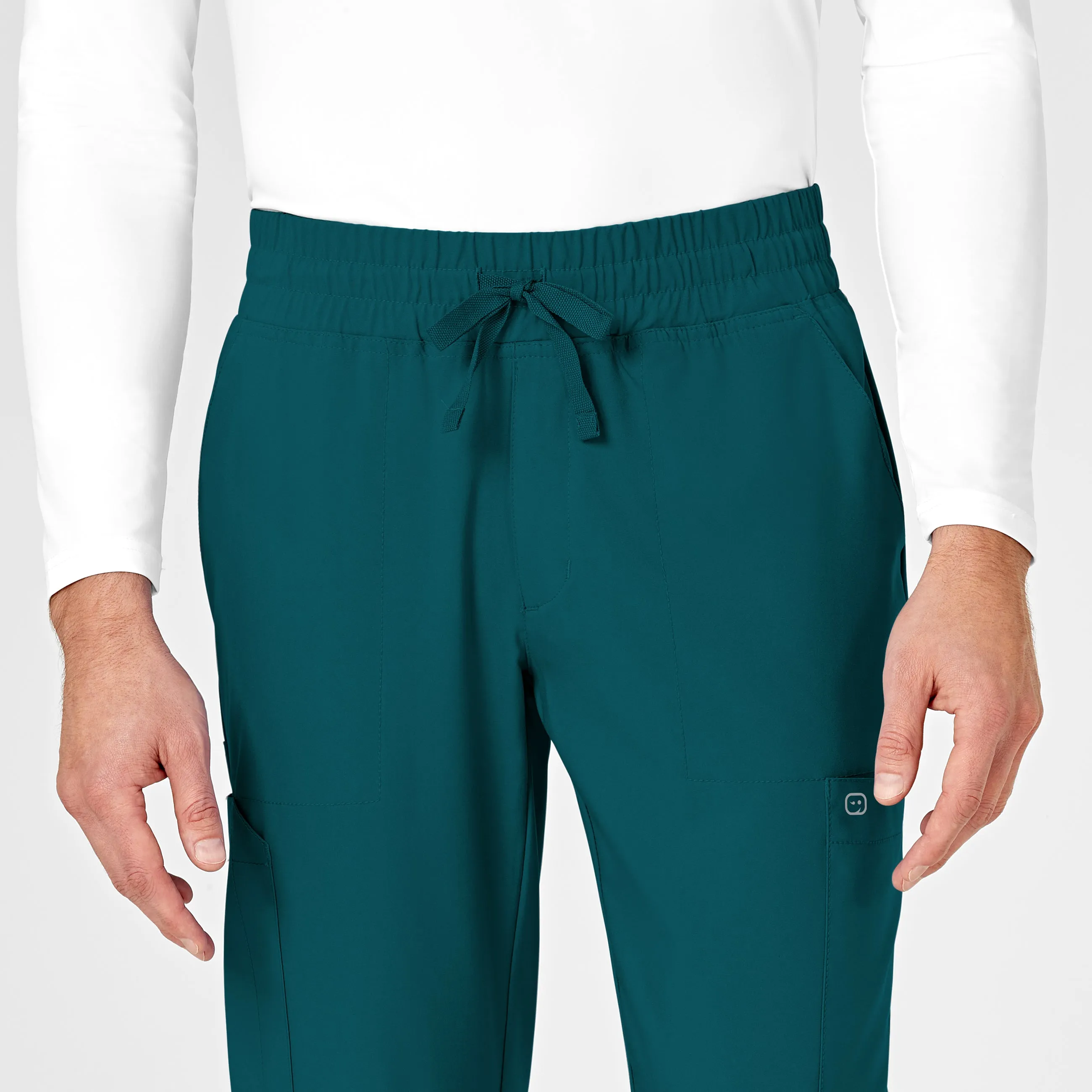 W123 5655 Men's Cargo Jogger Scrub Pants Caribbean Blue
