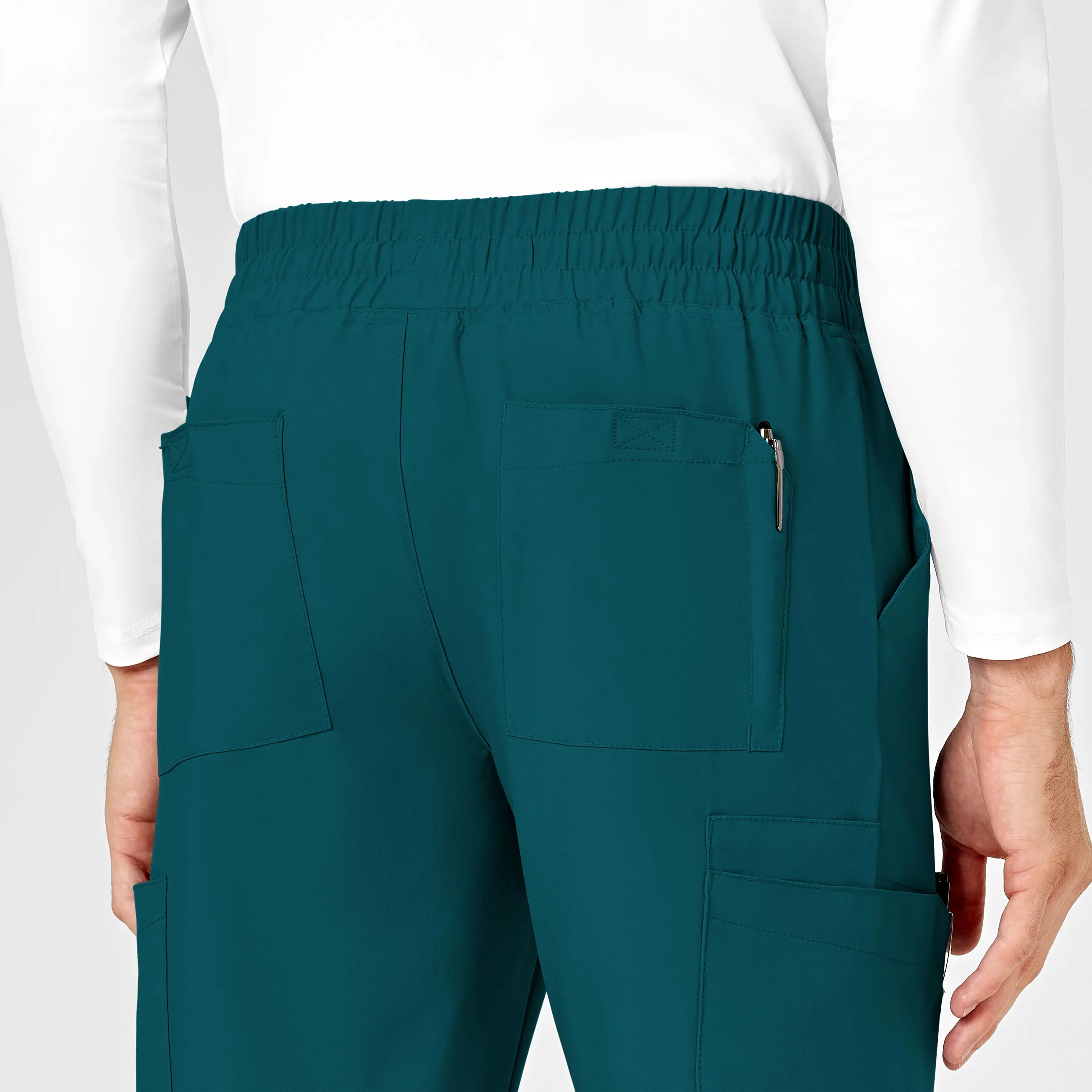 W123 5655 Men's Cargo Jogger Scrub Pants Caribbean Blue