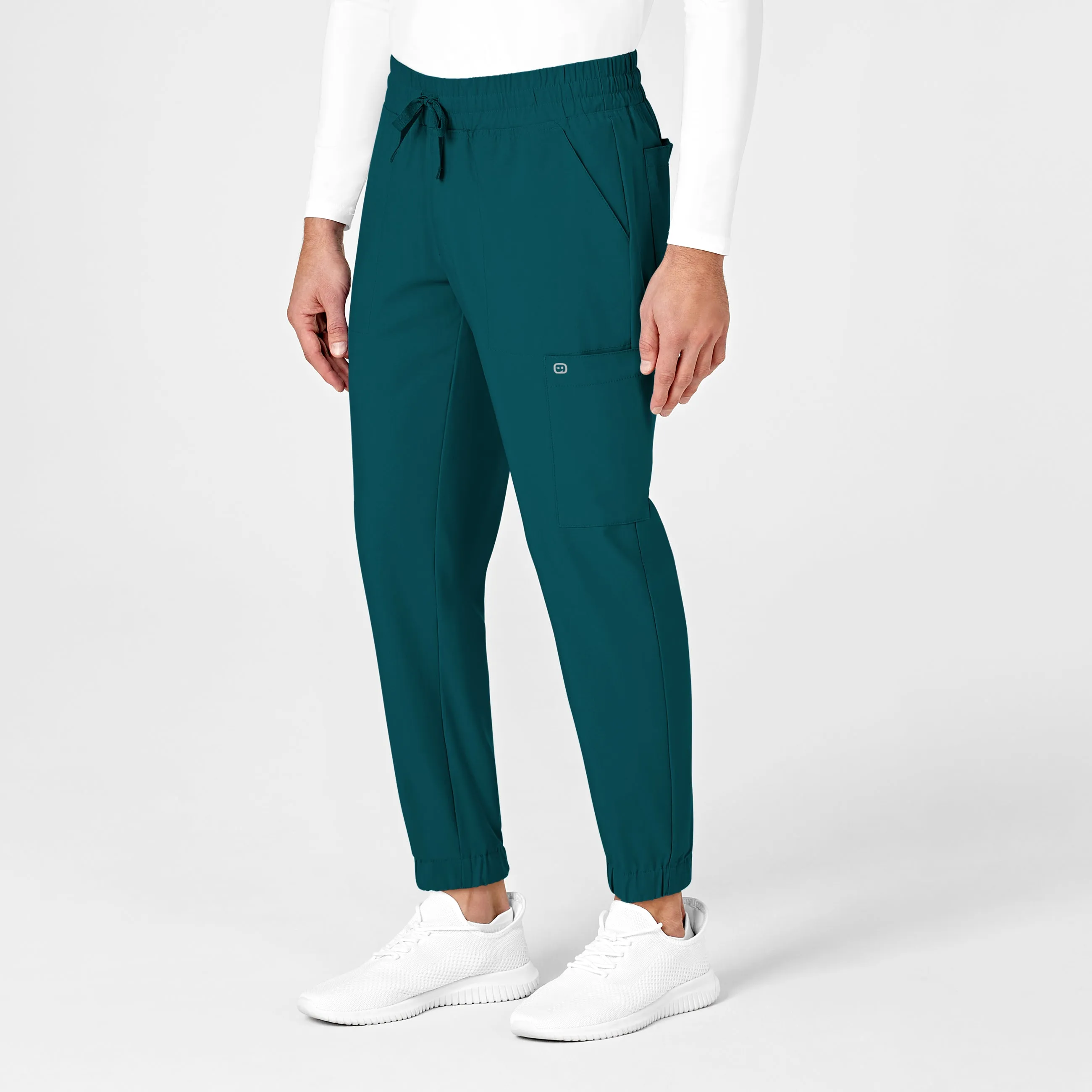 W123 5655 Men's Cargo Jogger Scrub Pants Caribbean Blue