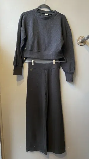 Waffle Wide Leg Pants   Crop Sweatshirt
