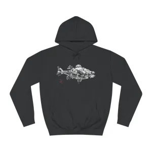White Perch Gyotaku Hoodie