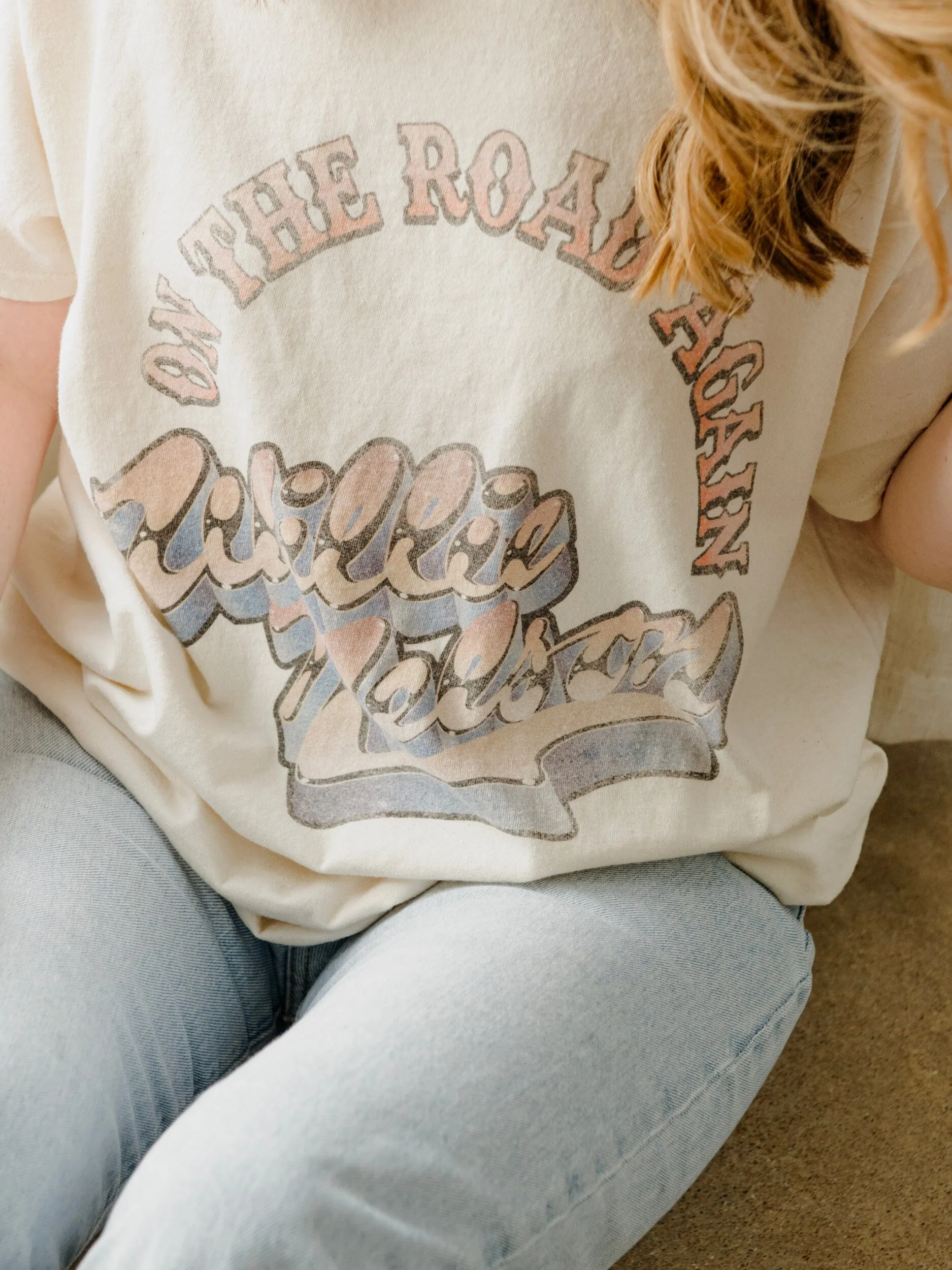 Willie Nelson OTR Metal Off White Thrifted Tee (FINAL SALE)