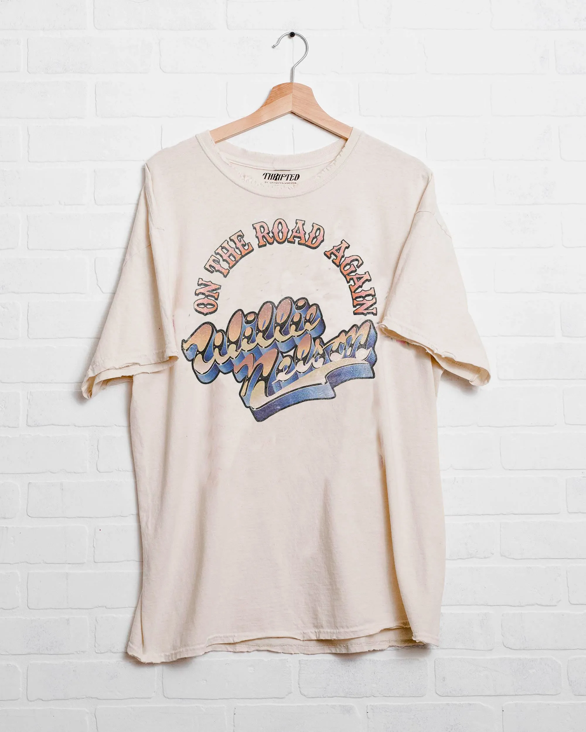 Willie Nelson OTR Metal Off White Thrifted Tee (FINAL SALE)