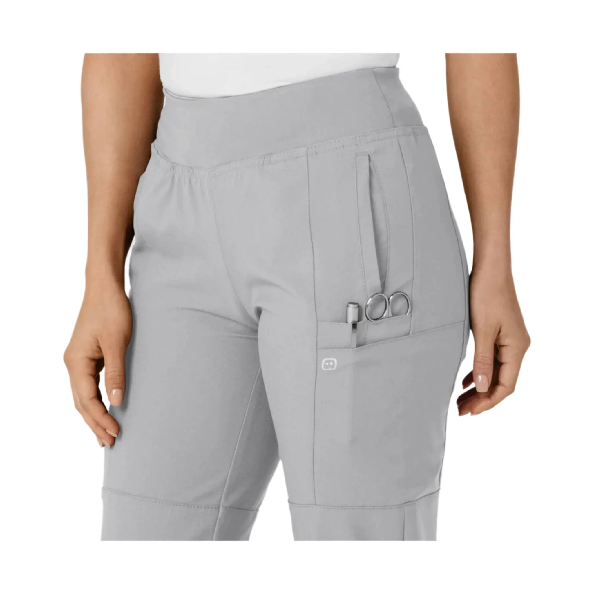 Wink Women's Comfort Waist Cargo Jogger Scrub Pant - Grey
