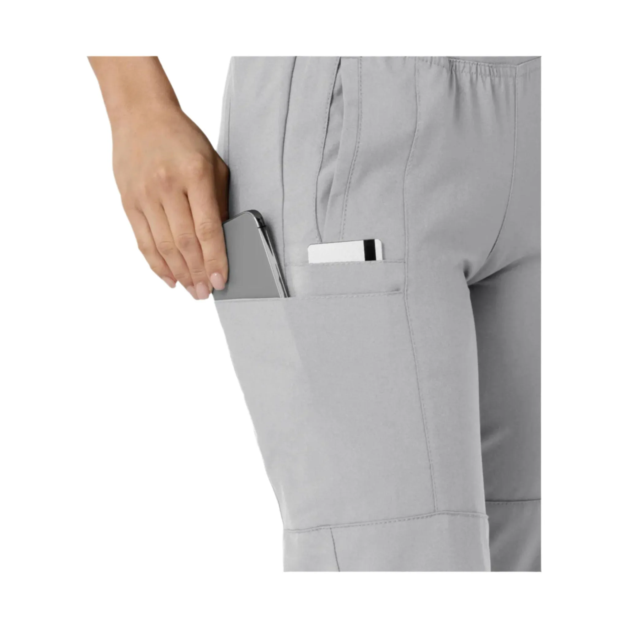 Wink Women's Comfort Waist Cargo Jogger Scrub Pant - Grey