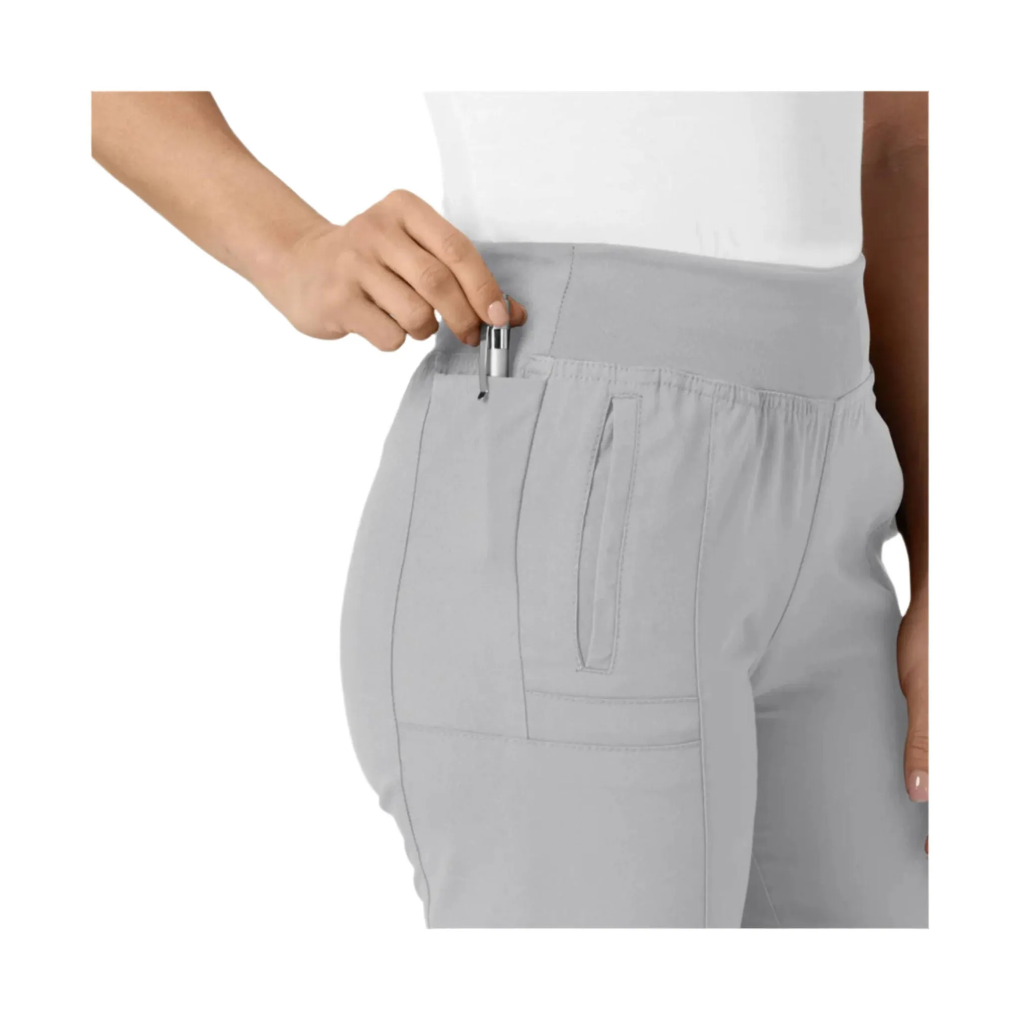 Wink Women's Comfort Waist Cargo Jogger Scrub Pant - Grey