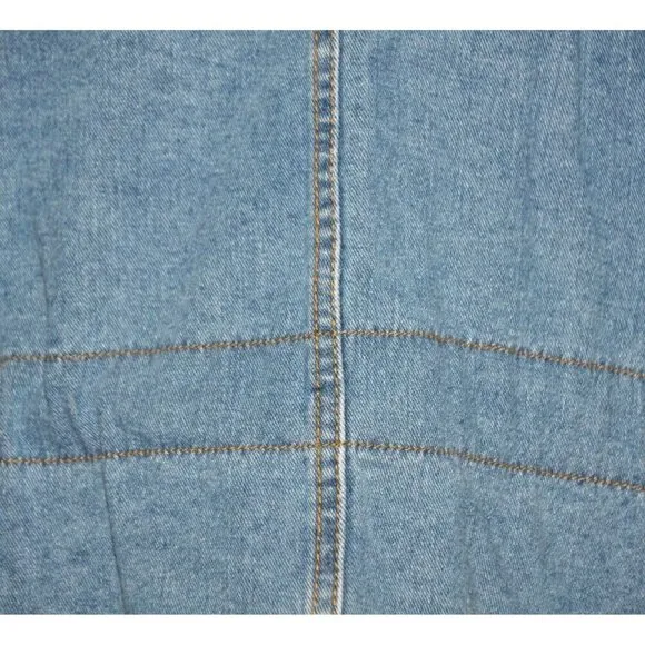 Wishlist Oversized Blue Denim Snap Button Front Jean Jacket Size S/M Belted