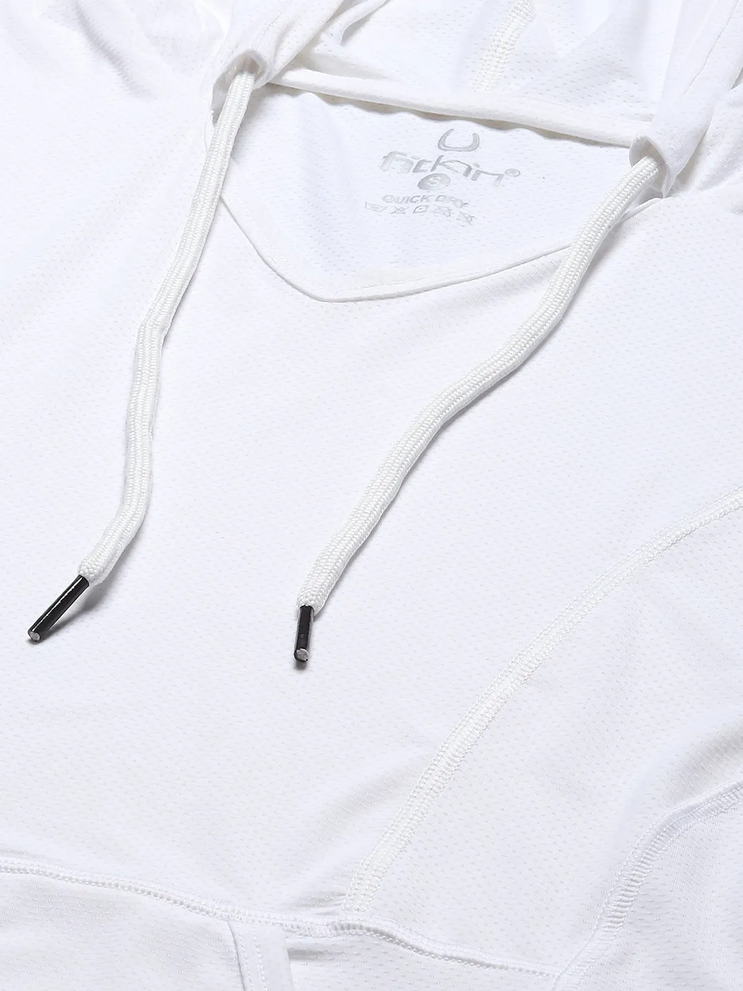 Women White Hooded Sports T-shirt