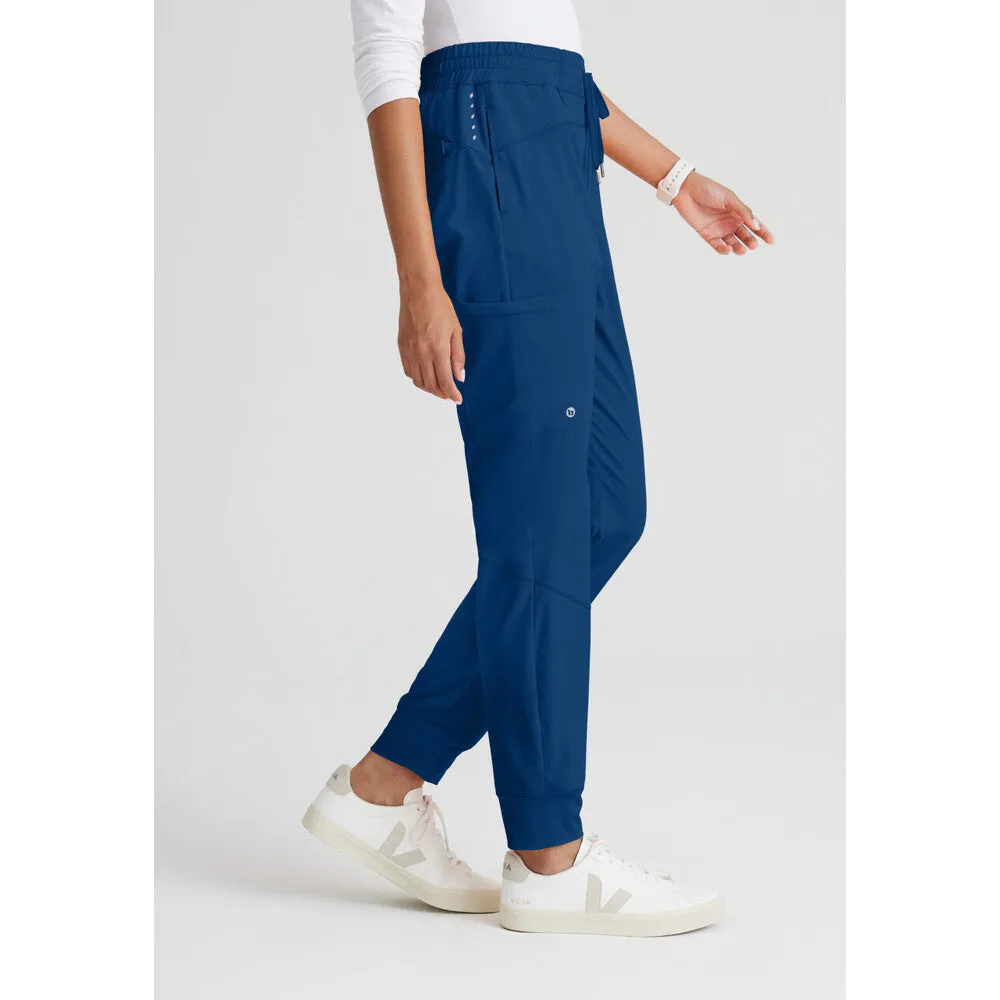 Women's Boost Jogger Scrub Pant - Barco One Collection / Color - Indigo / Fit - Regular / Sizes - XS, S, M, L, XL, 2XL, 3XL by Barco Uniforms